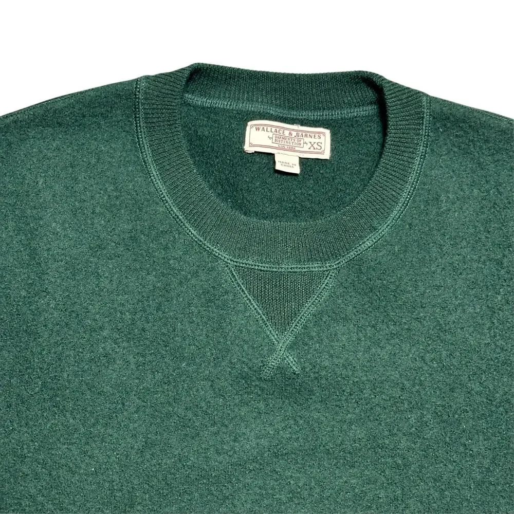 Mens Wallace & Barnes Sweater By J Crew XS 100% Merino Wool Green Sweater XS